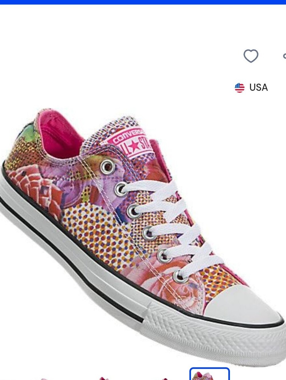 Converse Women’s Pink Multi-Color Floral Low Top Sneakers